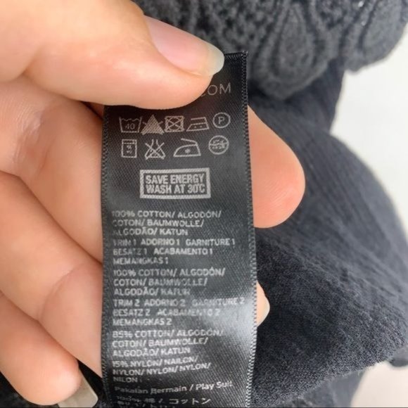 Topshop Spaghetti Strap Black Crochet Gauze Romper Medium - Picture 9 of 16